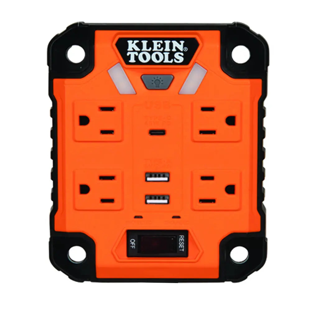 Klein PowerBox 1, Magnetic Mounted Power Strip with Integrated LED Lights Klein Tools