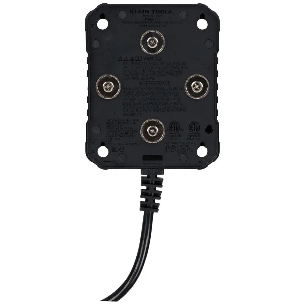 Klein PowerBox 1, Magnetic Mounted Power Strip with Integrated LED Lights Klein Tools