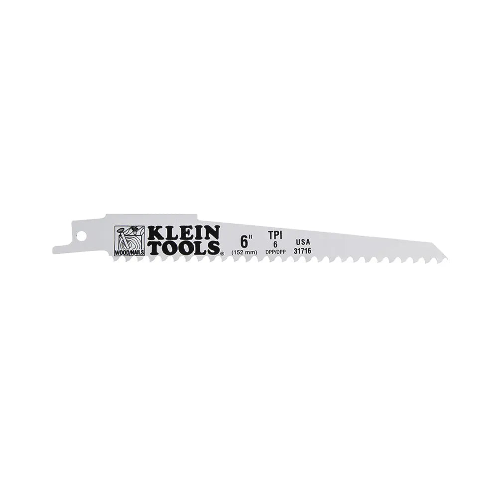 Klein Reciprocating Saw Blades, 6 TPI, 6-Inch, 5-Pack Klein Tools