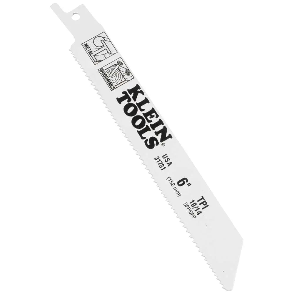 Klein Reciprocating Saw Blades, 10/14 TPI, 6-Inch, 5-Pack Klein Tools