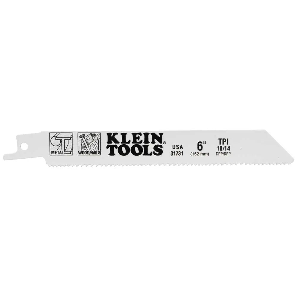 Klein Reciprocating Saw Blades, 10/14 TPI, 6-Inch, 5-Pack Klein Tools