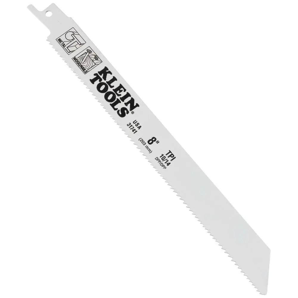 Klein Reciprocating Saw Blades, 10/14 TPI, 8-Inch, 5-Pack Klein Tools