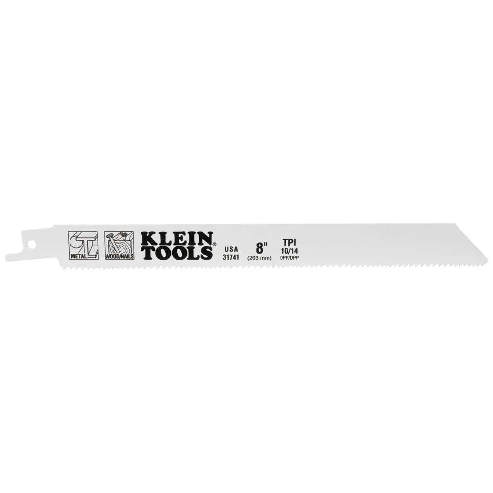 Klein Reciprocating Saw Blades, 10/14 TPI, 8-Inch, 5-Pack Klein Tools