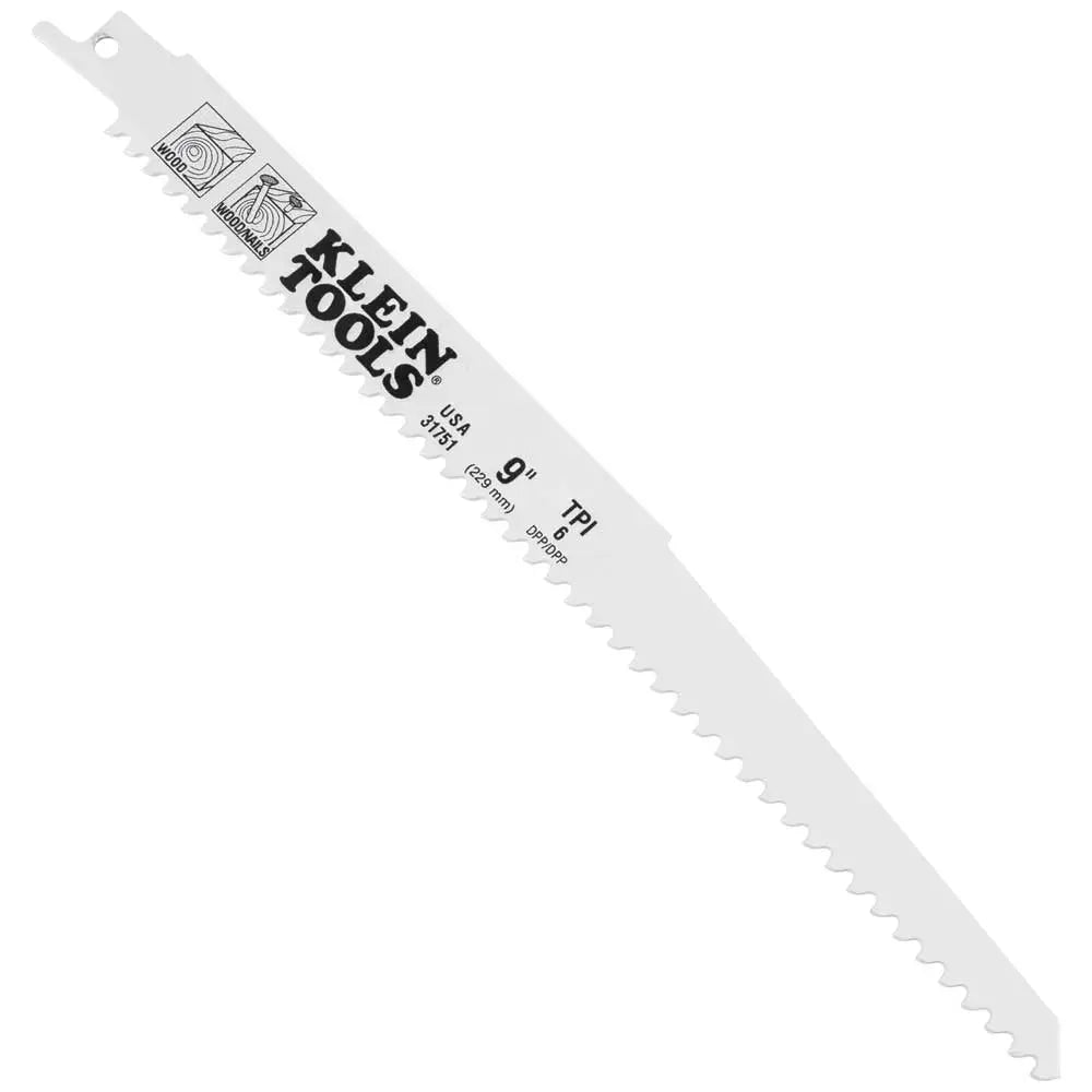 Klein Reciprocating Saw Blades, 6 TPI, 9-Inch, 5-Pack Klein Tools