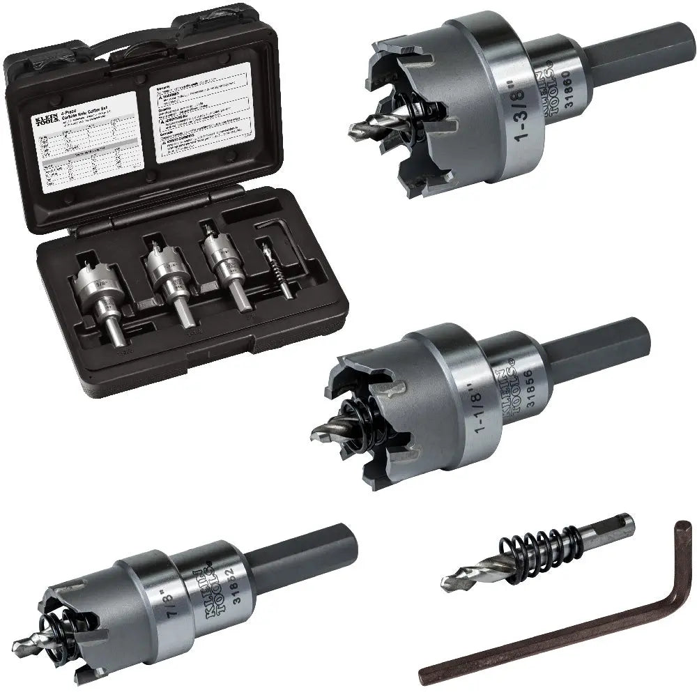 Klein Hole Cutter Kit, Carbide Hole Cutter, 4-Piece Klein Tools