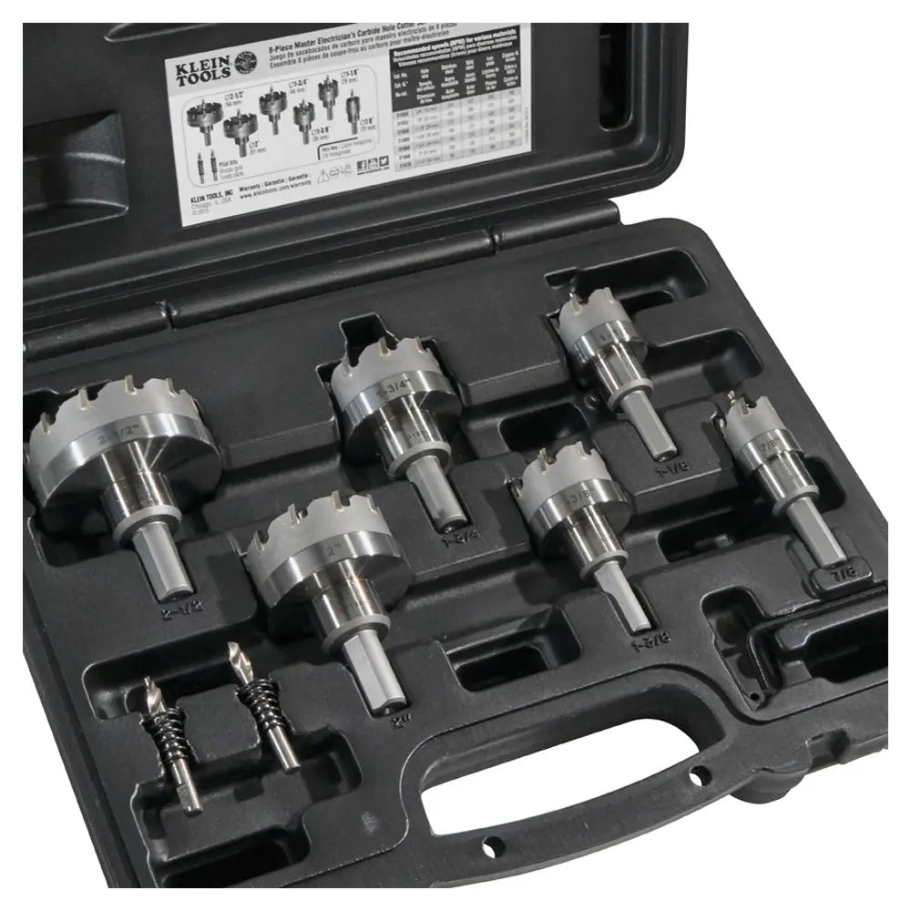 Klein Hole Cutter Kit, Master Electrician Hole Cutter, 8-Piece Klein Tools