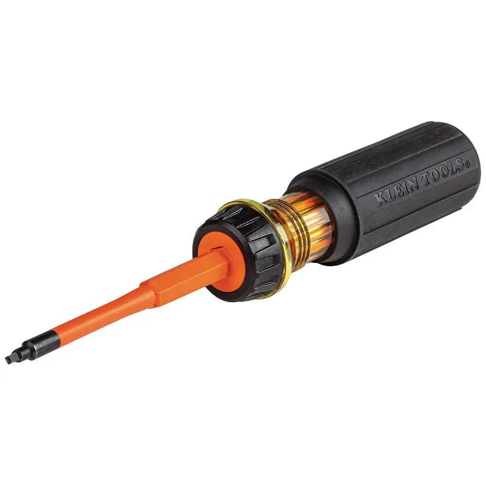 Klein Flip-Blade Insulated Screwdriver, 2-in-1, Square Bit #1 and #2 Klein Tools