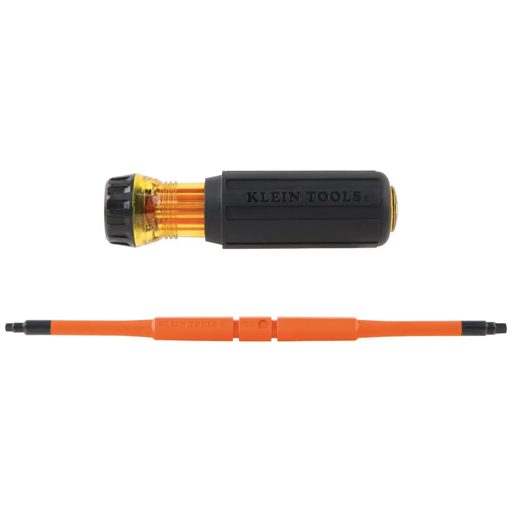 Klein Flip-Blade Insulated Screwdriver, 2-in-1, Square Bit #1 and #2 Klein Tools