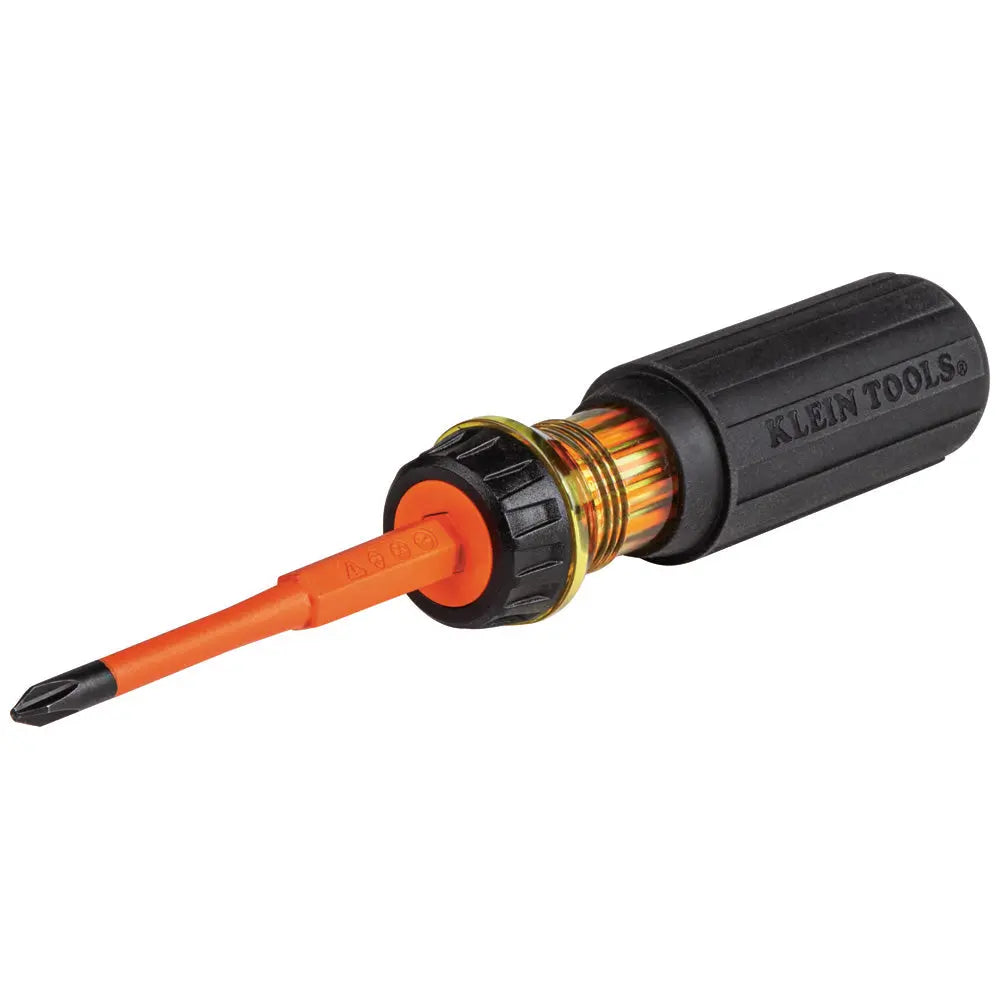 Klein Flip-Blade Insulated Screwdriver, 2-in1, Ph Bit #2, Sl Bit 1/4-Inch Klein Tools