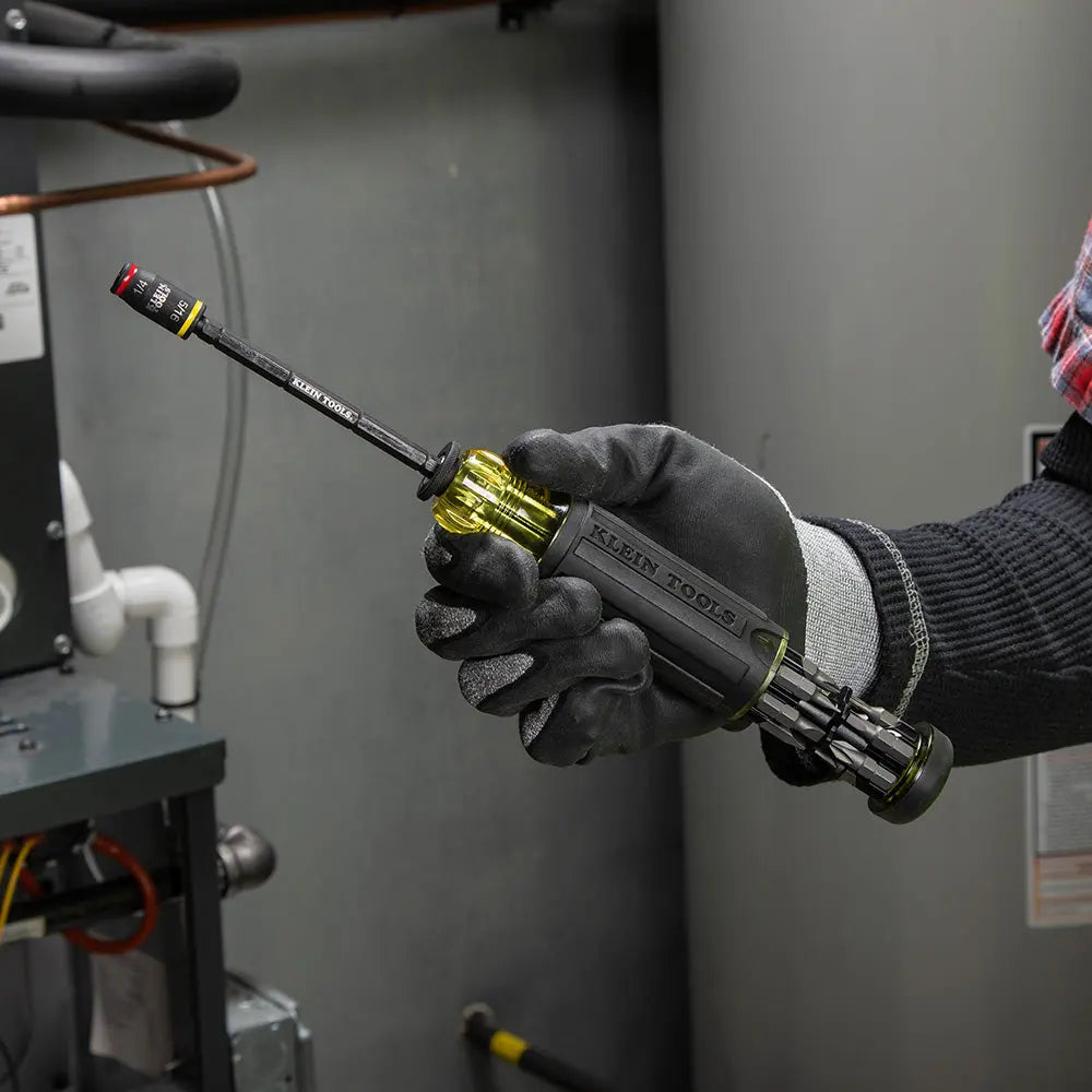 Klein 14-in-1 HVAC Adjustable-Length Impact Screwdriver with Flip Socket Klein Tools