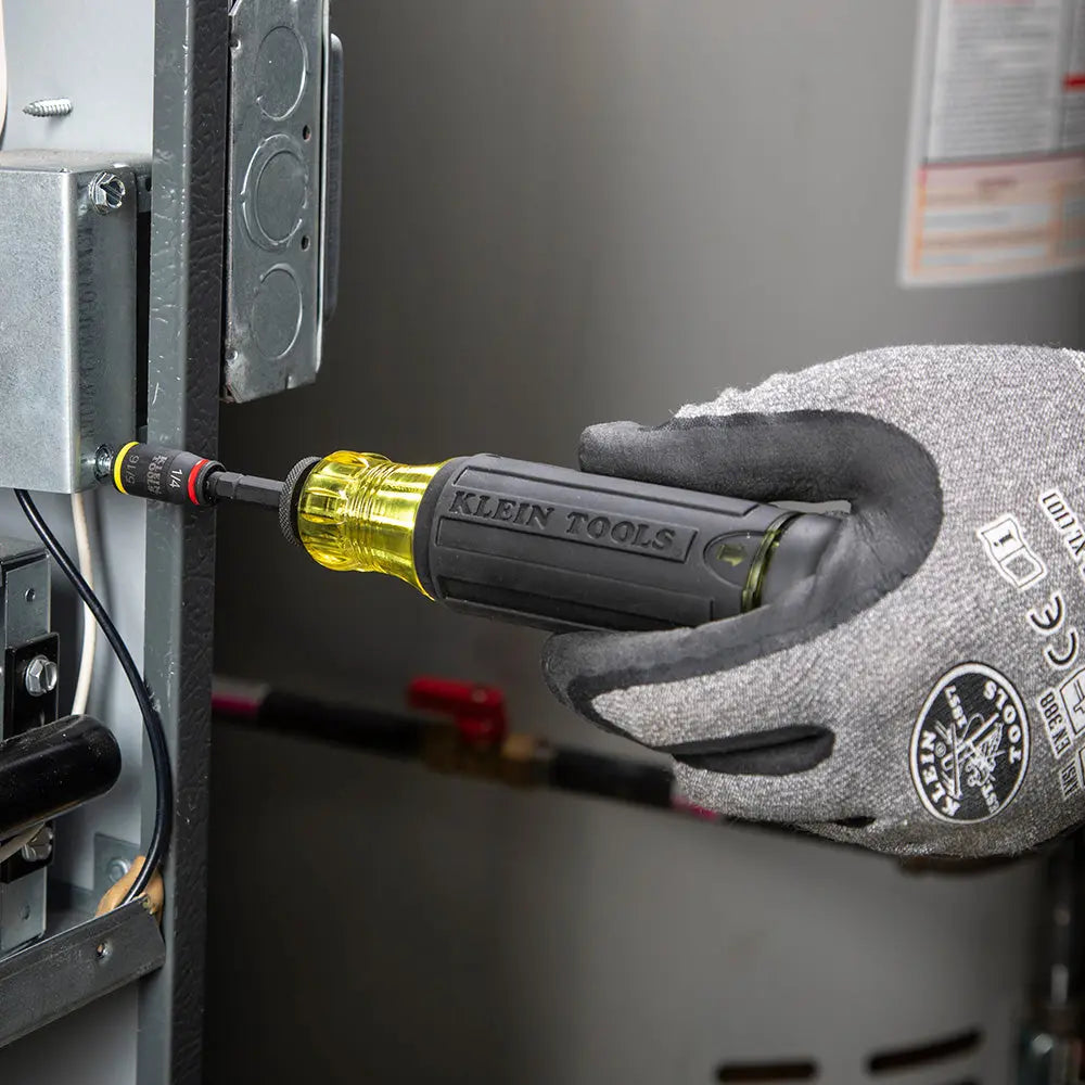 Klein 14-in-1 HVAC Adjustable-Length Impact Screwdriver with Flip Socket Klein Tools