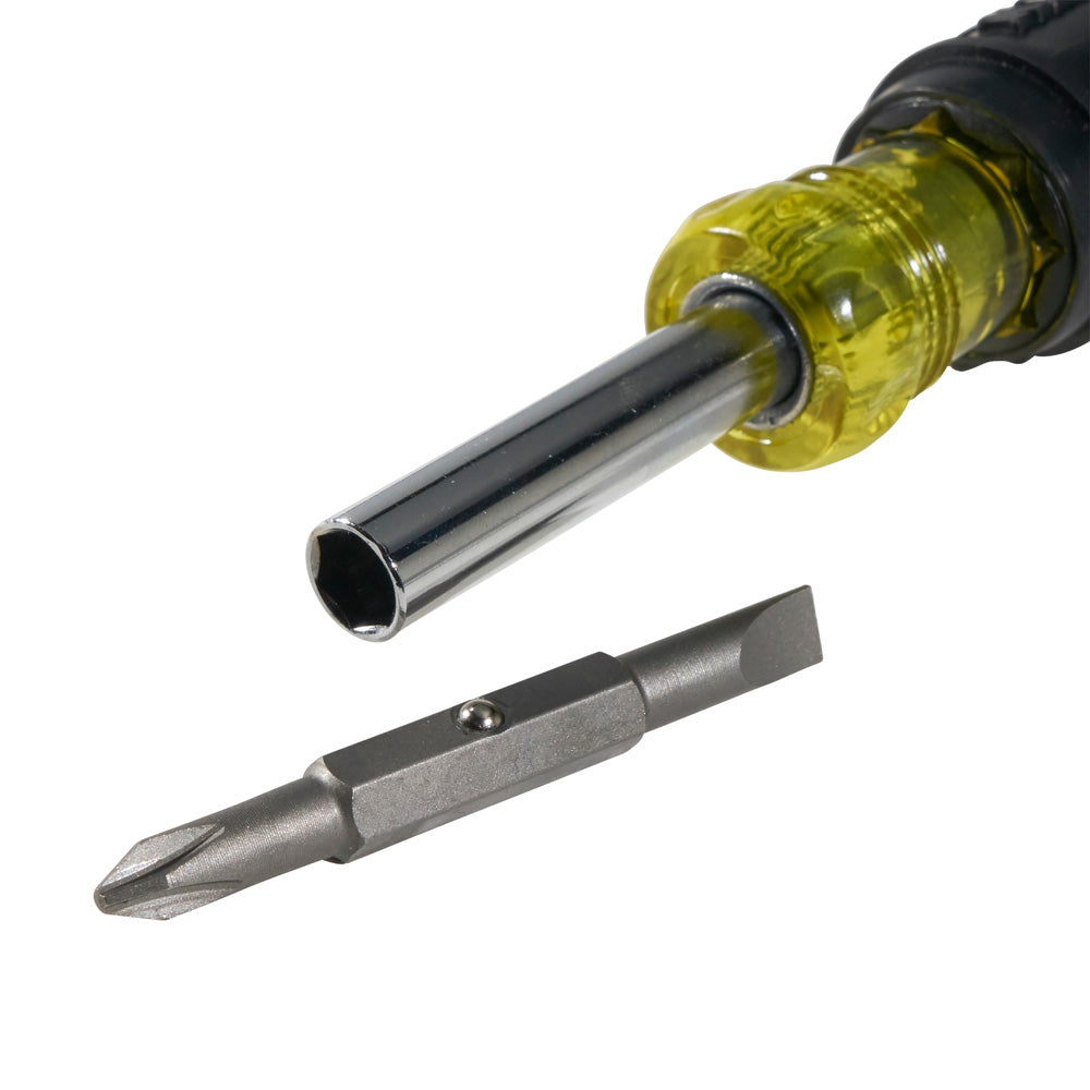 Klein Multi-Bit Screwdriver / Nut Driver, 5-in-1, Phillips, Slotted Bits
