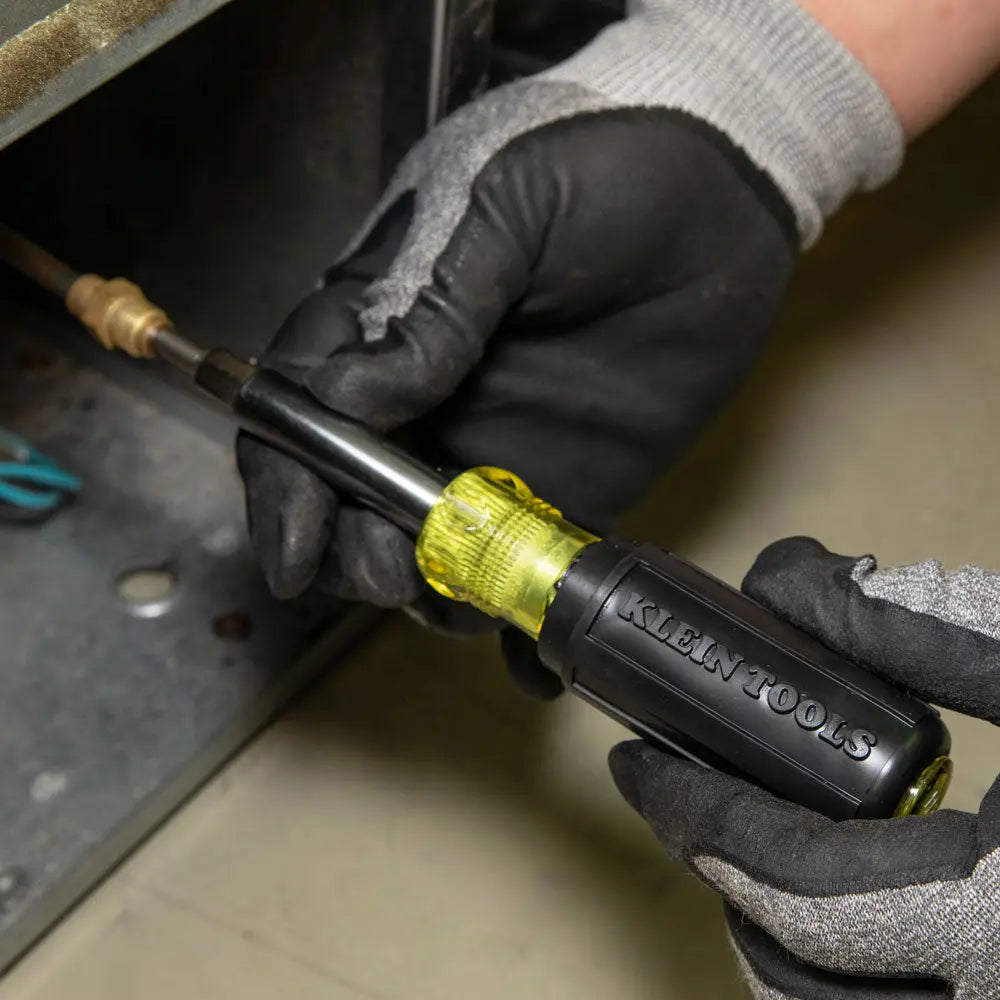 Klein Multi-Bit Screwdriver / Nut Driver, 11-in-1, Ph, Sl, Sq, Schrader Bits Klein Tools