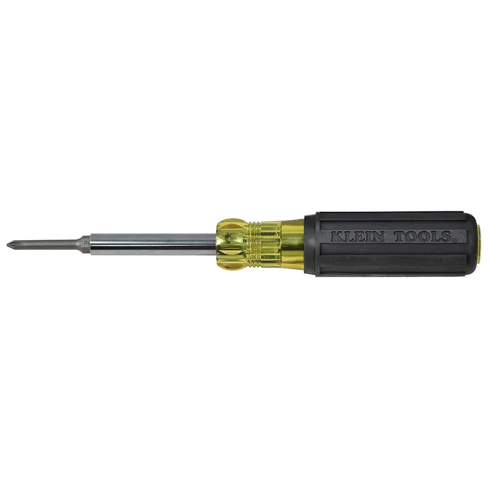 Klein Multi-Bit Screwdriver / Nut Driver, 6-in-1, Extended Reach, Ph, Sl, Sq Klein Tools