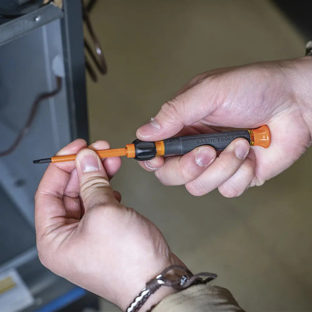 Klein 2-in-1 Insulated Electronics Screwdriver, Phillips, Slotted Bits Klein Tools
