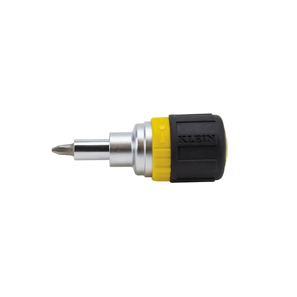 Klein Multi-Bit Ratcheting Screwdriver, 6-in-1, Stubby, Ph, Sl, Nut Bits Klein Tools