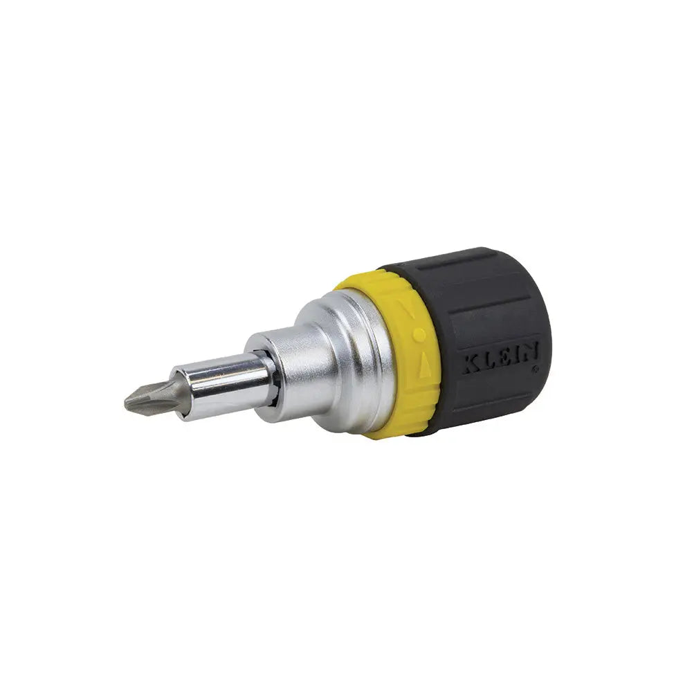Klein Multi-Bit Ratcheting Screwdriver, 6-in-1, Stubby, Ph, Sl, Nut Bits Klein Tools