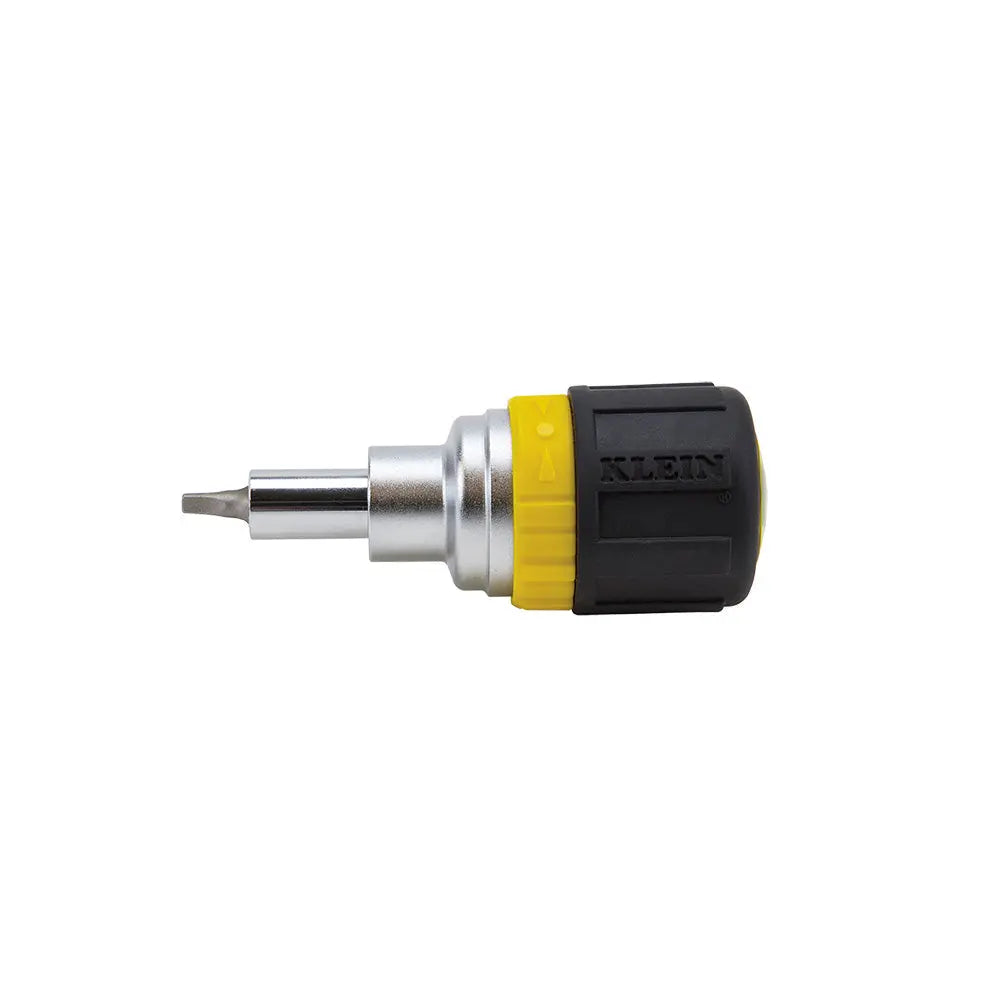 Klein Multi-Bit Ratcheting Screwdriver, 6-in-1, Stubby, Ph, Sl, Sq, Nut Bits Klein Tools