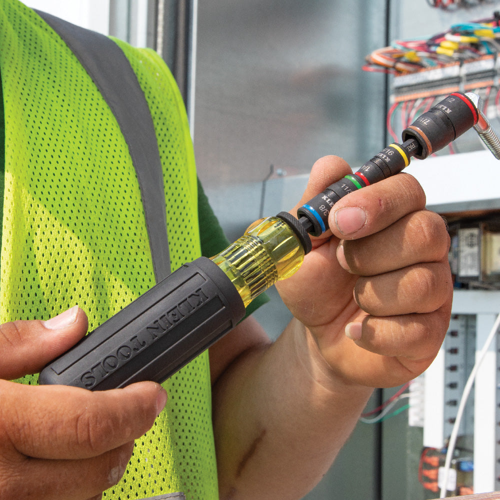 Klein 7-in-1 Impact Flip Socket Set, No Handle