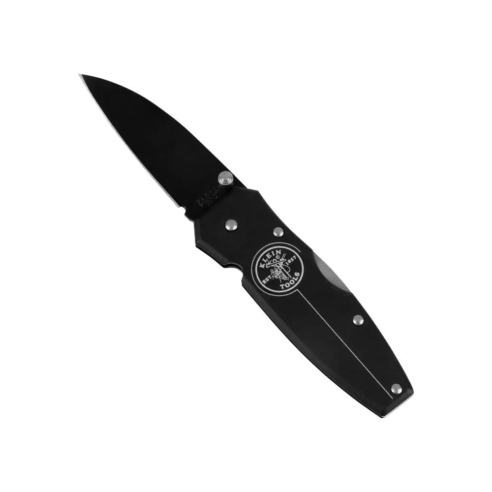 Klein Black Lightweight Lockback Knife 2-1/4-Inch Drop Point Blade Klein Tools