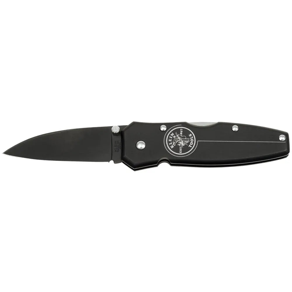 Klein Lightweight Lockback Knife, 2-1/2-Inch Drop Point Blade, Black Handle Klein Tools