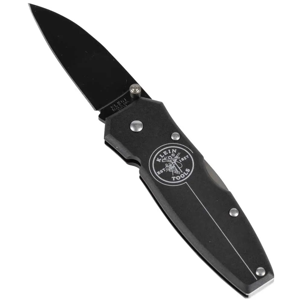 Klein Lightweight Lockback Knife, 2-1/2-Inch Drop Point Blade, Black Handle Klein Tools