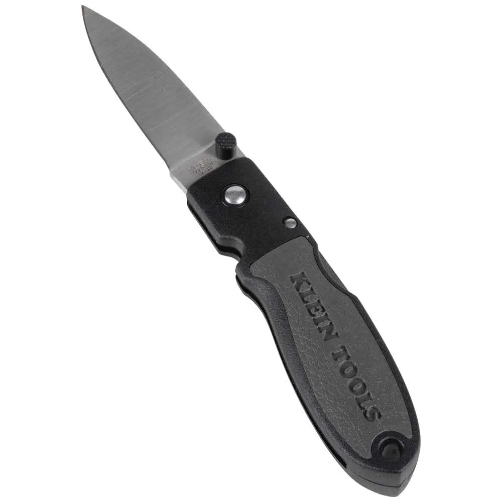 Klein Lightweight Lockback Knife, 2-3/8-Inch Drop Point Blade, Black Handle Klein Tools
