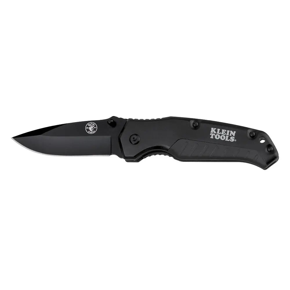 Klein Pocket Knife, Black, Drop Point Blade Klein Tools