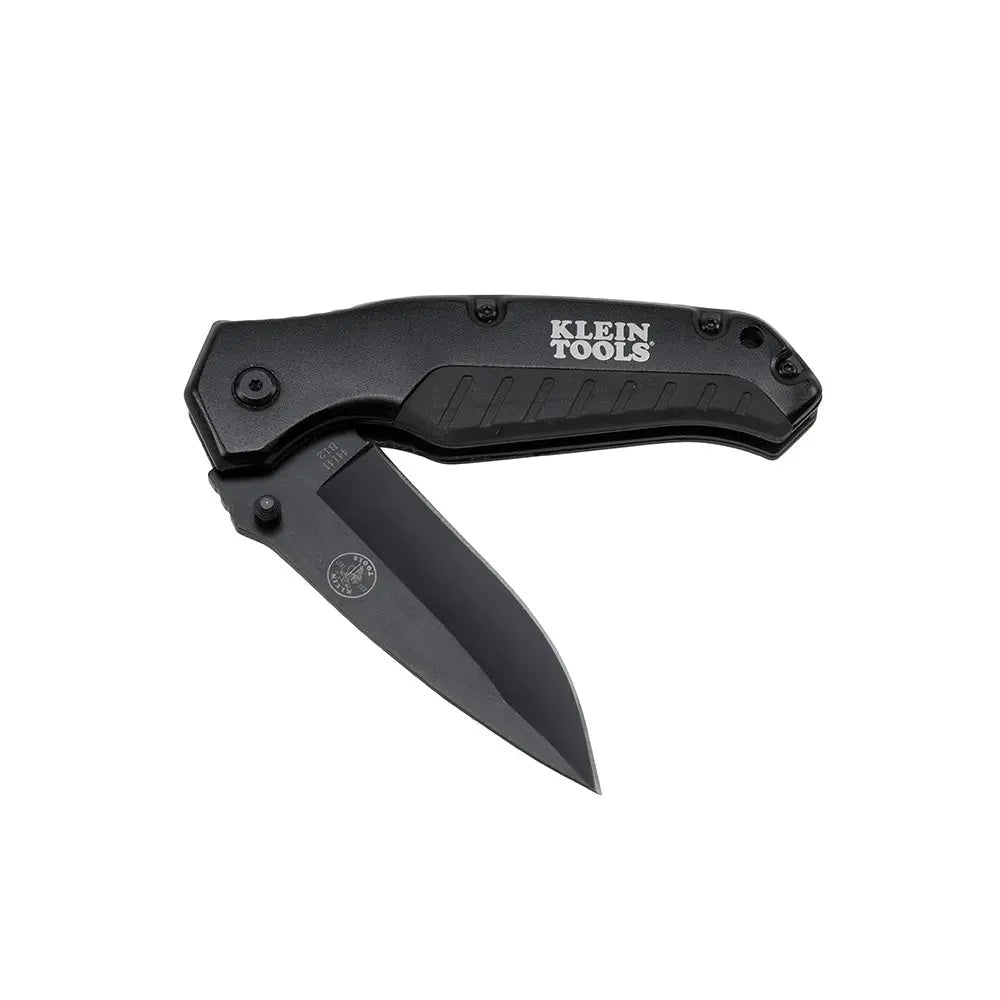 Klein Pocket Knife, Black, Drop Point Blade Klein Tools