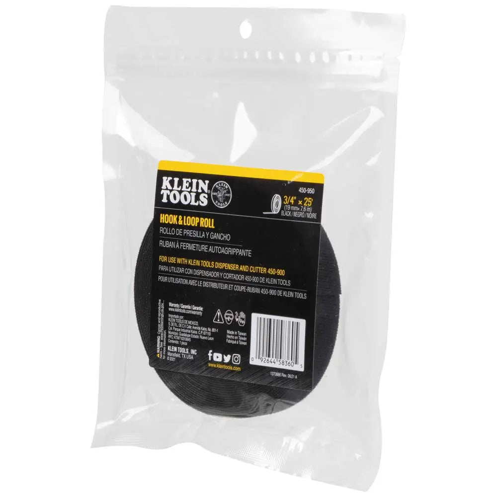 Klein Hook and Loop Tape, 3/4-Inch, 25-Foot, Black, Custom Length Cable Ties Klein Tools