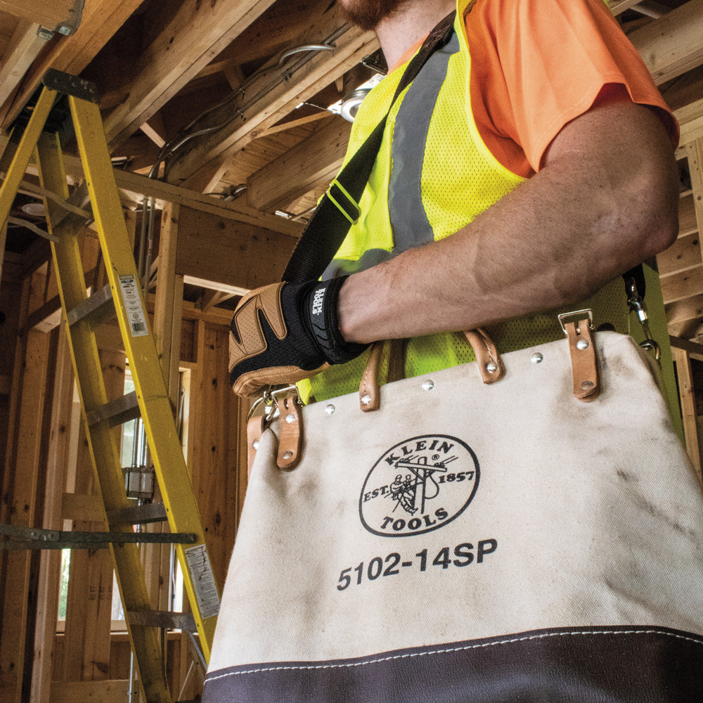 Klein Deluxe Tool Bag, Canvas, 10 Pockets, 14-Inch