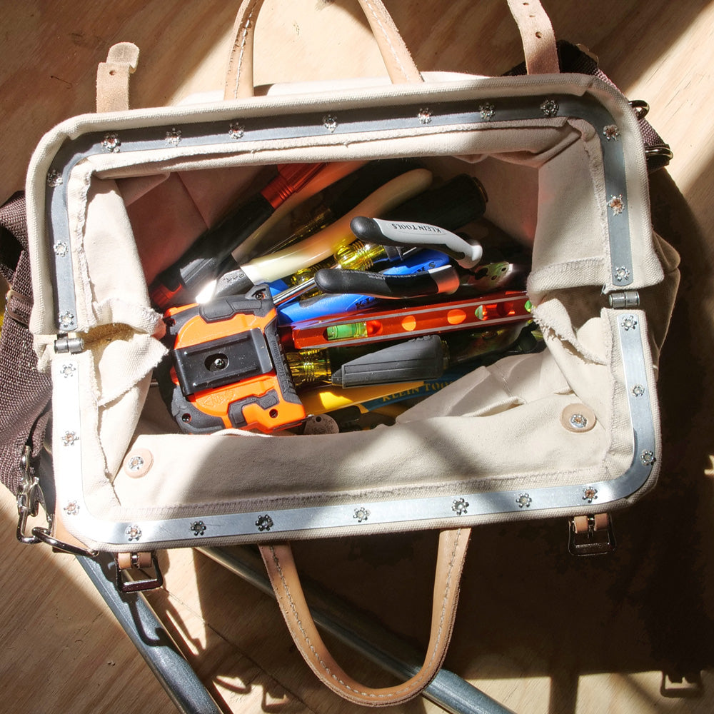 Klein Deluxe Tool Bag, Canvas, 13 Pockets, 16-Inch