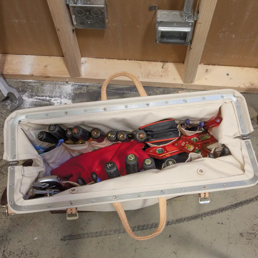 Klein Deluxe Tool Bag, Canvas, 17 Pockets, 24-Inch Klein Tools