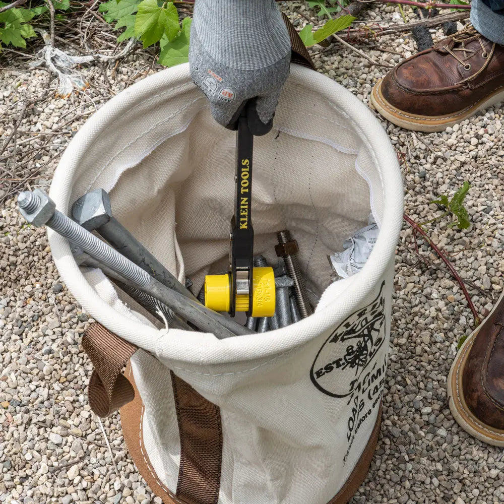 Klein Canvas Bucket with Leather Bottom, 12-Inch Klein Tools