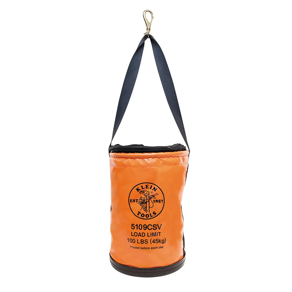 Klein Utility Bucket, Vinyl Tool Bucket with Top Close, Swivel Snap, 12-Inch Klein Tools
