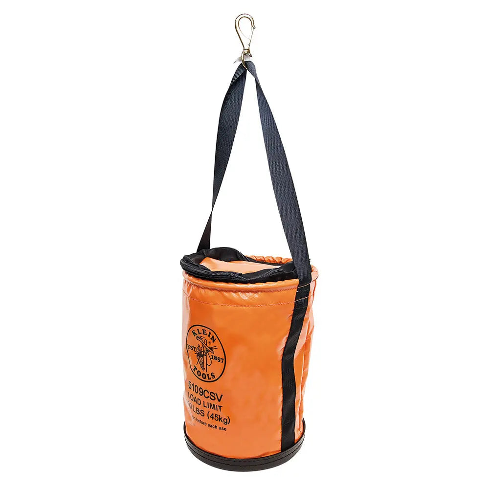 Klein Utility Bucket, Vinyl Tool Bucket with Top Close, Swivel Snap, 12-Inch Klein Tools