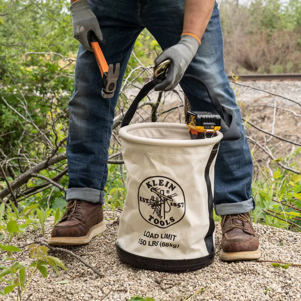 Klein Canvas Bucket, All-Purpose with Drain Holes, 12-Inch Klein Tools