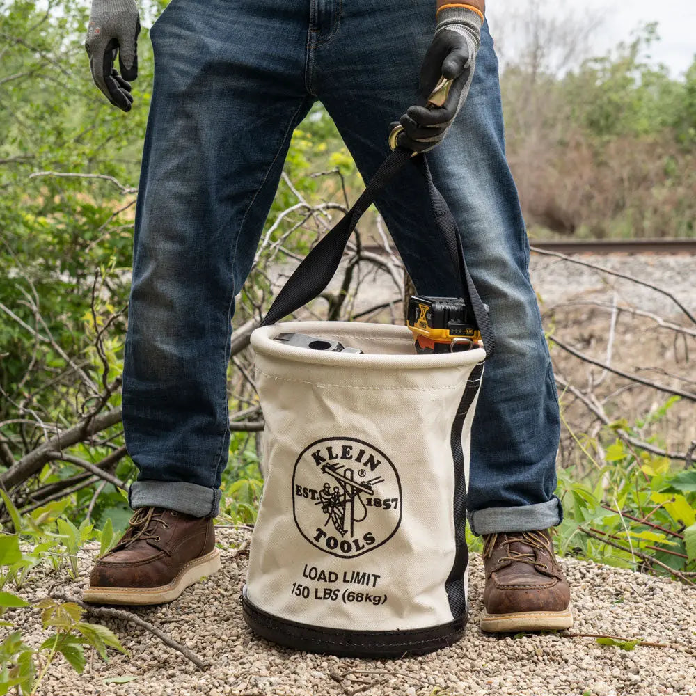 Klein Canvas Bucket, All-Purpose with Drain Holes, 12-Inch Klein Tools