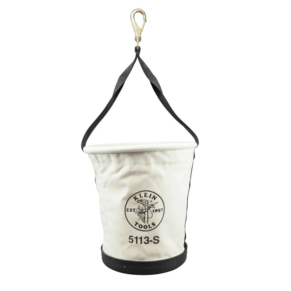 Klein Tapered-Wall Bucket with Swivel Snap Hook, Canvas Klein Tools