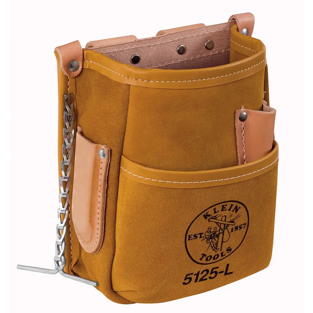 Klein Pocket Tool Pouch with Tape Thong, Leather Klein Tools