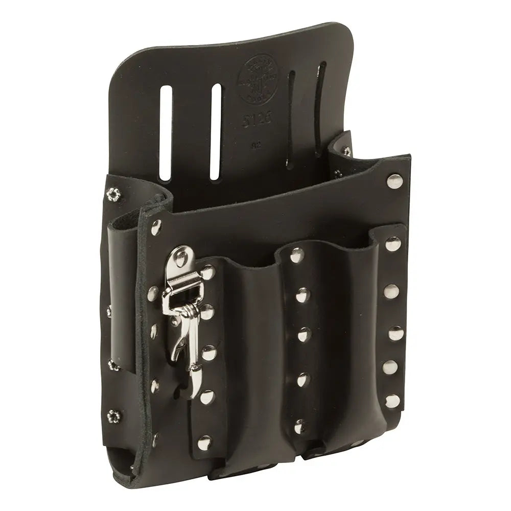 Klein Leather Tool Pouch with Knife Snap, 5-Pocket Klein Tools