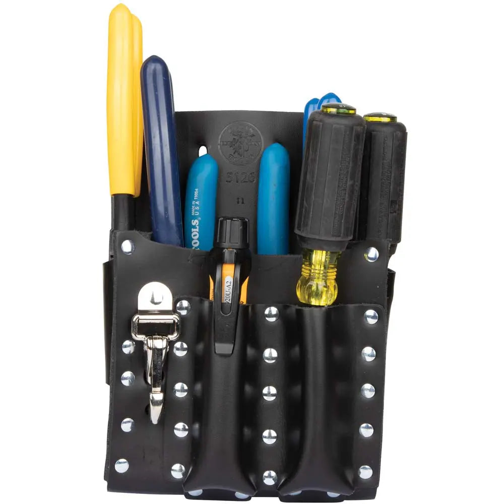 Klein Leather Tool Pouch with Knife Snap, 5-Pocket Klein Tools