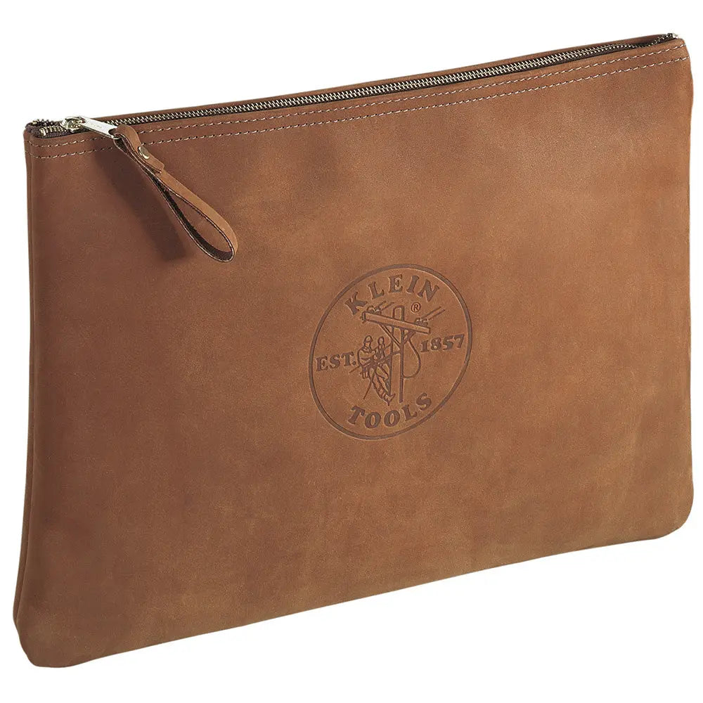 Klein Zipper Bag, Contractor's Leather Portfolio Klein Tools
