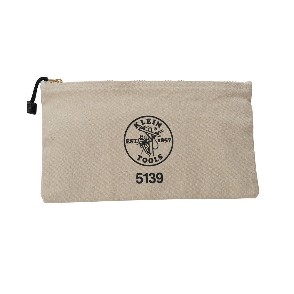 Klein Zipper Bag, Canvas Tool Pouch to 12.5 x 7 x 0.7 -Inch
