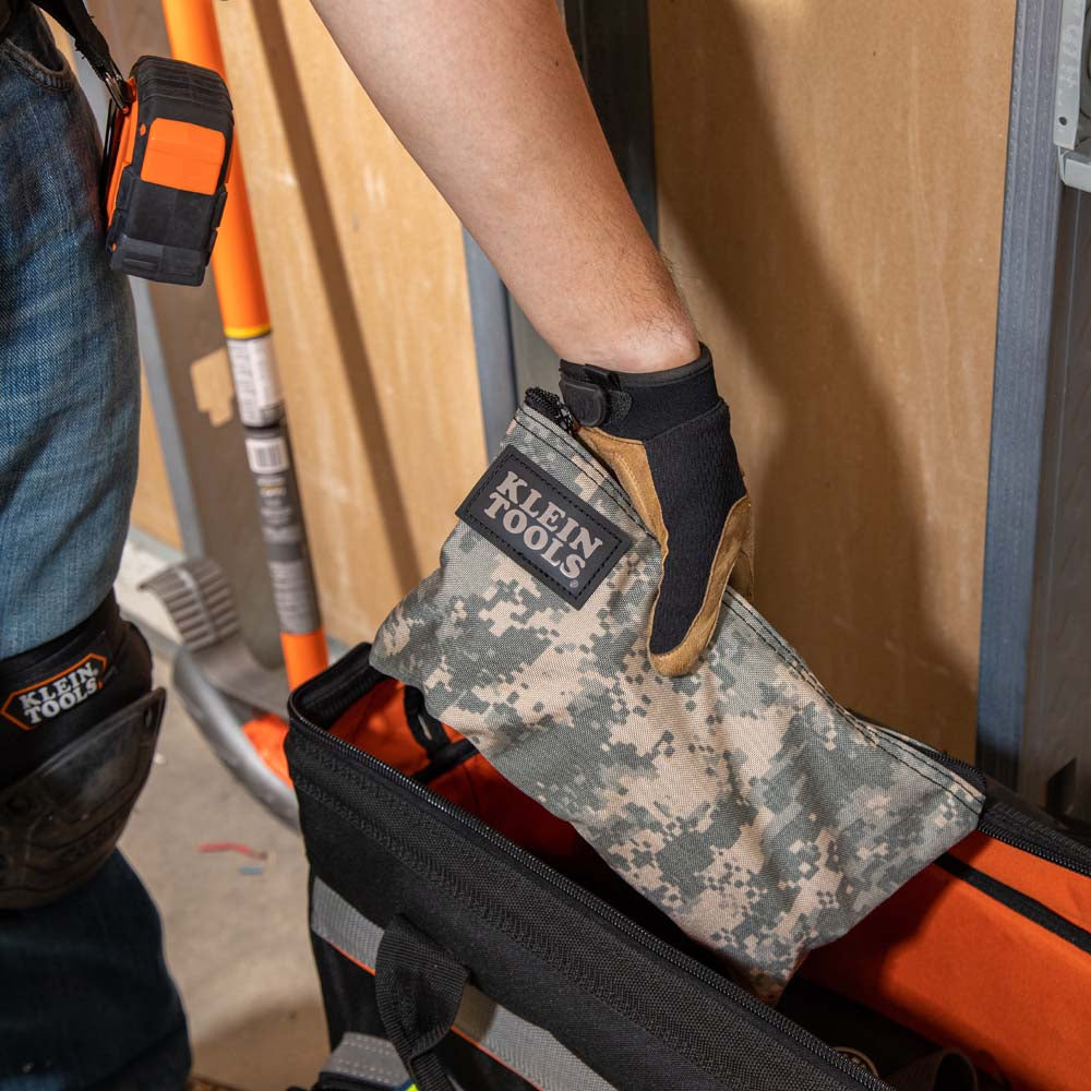 Klein Zipper Bag, Camouflage Cordura Nylon Tool Pouch, 12-1/2-Inch