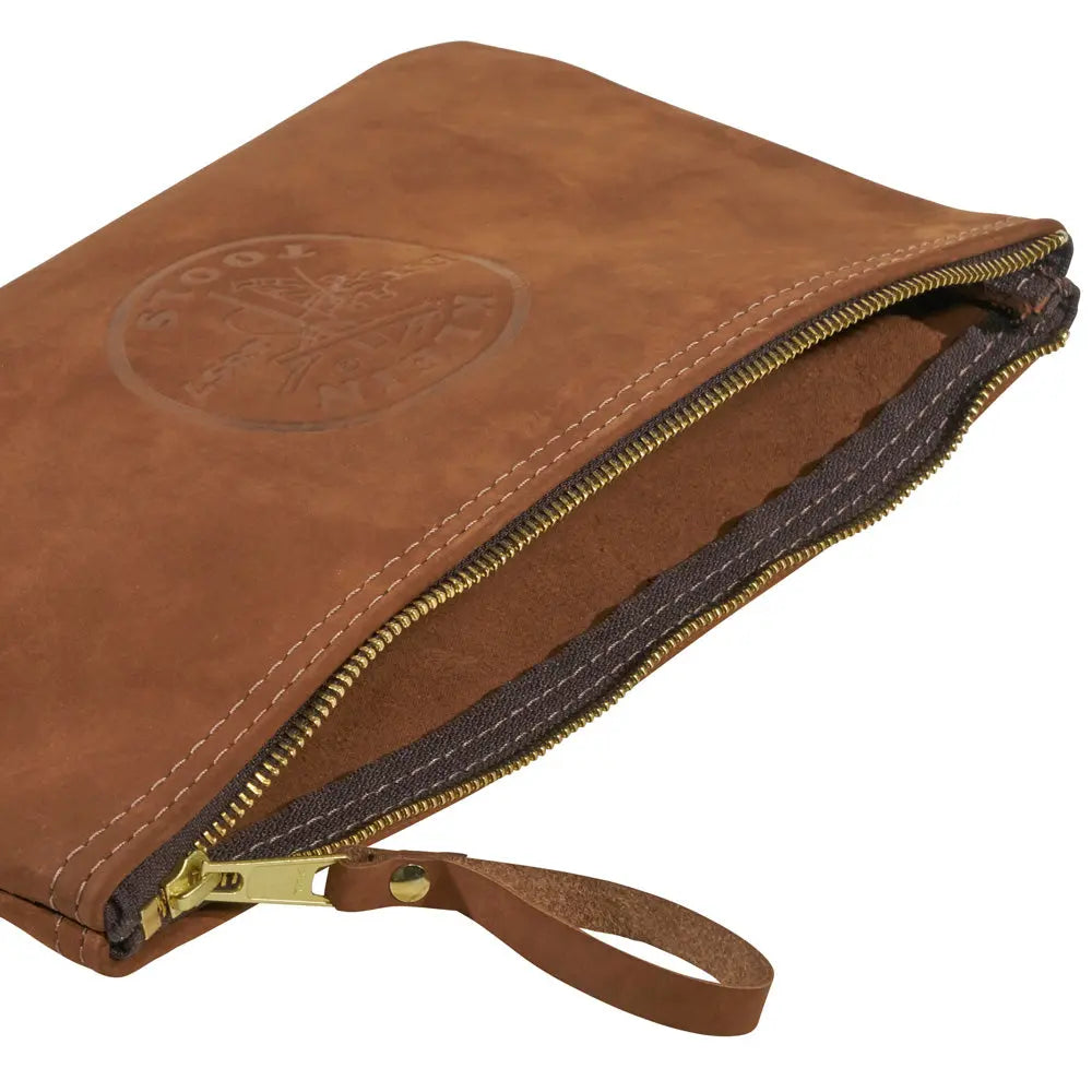 Klein Zipper Bag, Top-Grain Leather Tool Pouch, 12-1/2-Inch Klein Tools