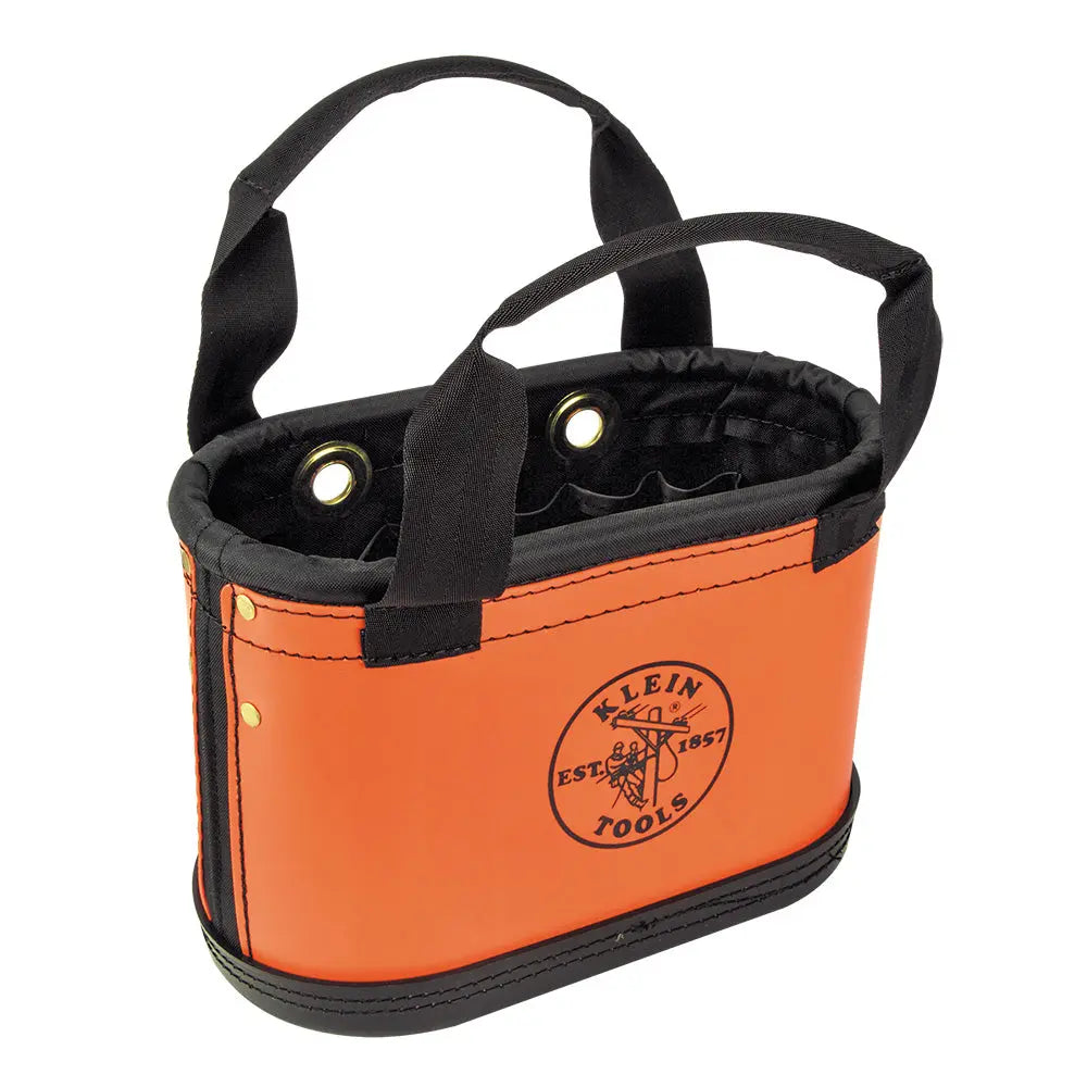 Klein Hard-Body Bucket, 15-Pocket Oval Bucket, Orange/Black Klein Tools
