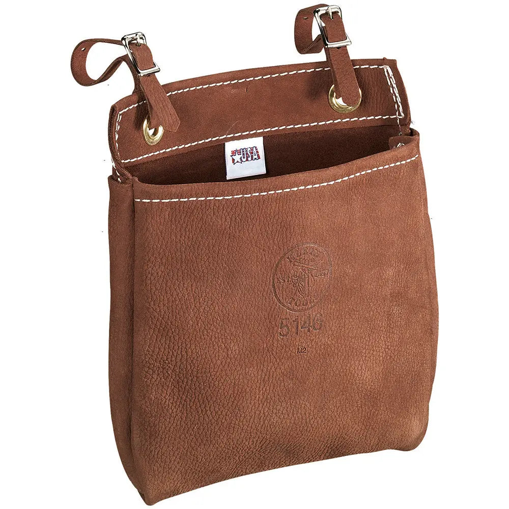 Klein Tool Bag, Leather All-Purpose Pouch with Belt Straps, 9 x 3 x 8-Inch Klein Tools