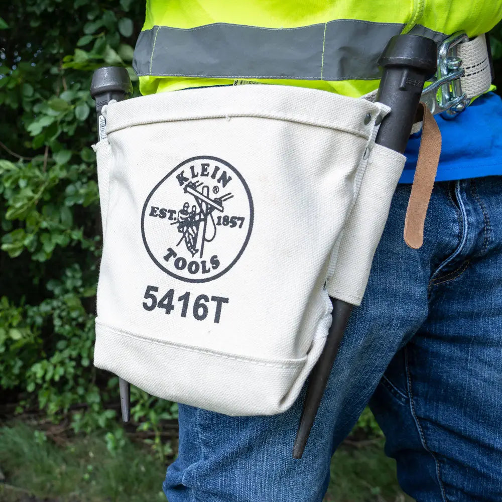 Klein Tool Bag, Bull-Pin and Bolt Bag, Tunnel Loop, Canvas, 5 x 10 x 9-Inch Klein Tools