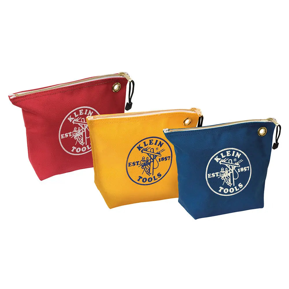 Klein Zipper Bags, Assorted Canvas Tool Pouches, 3-Pack Klein Tools